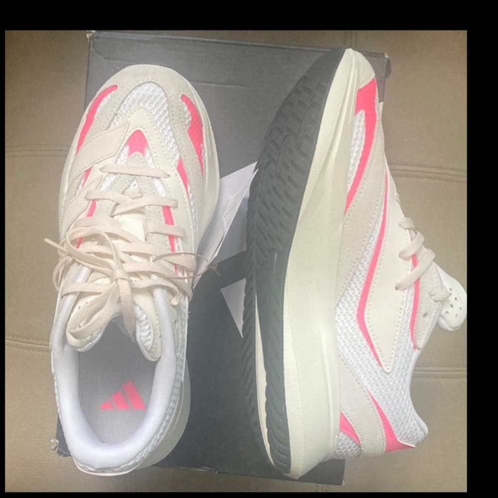 Adidas Athletic Sneakers with Pink Accent